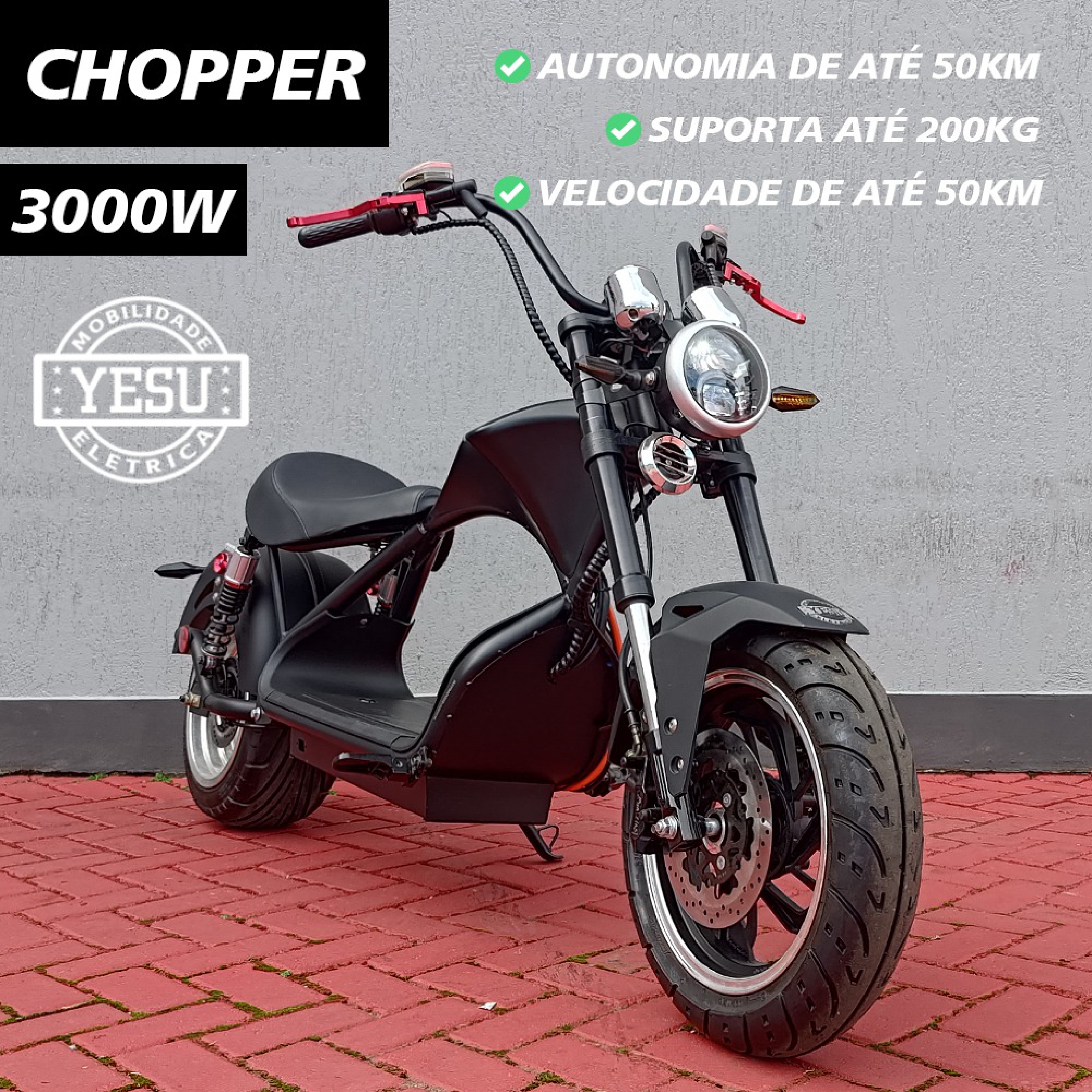 Moto Elétrica Chopper 3000w Yesu