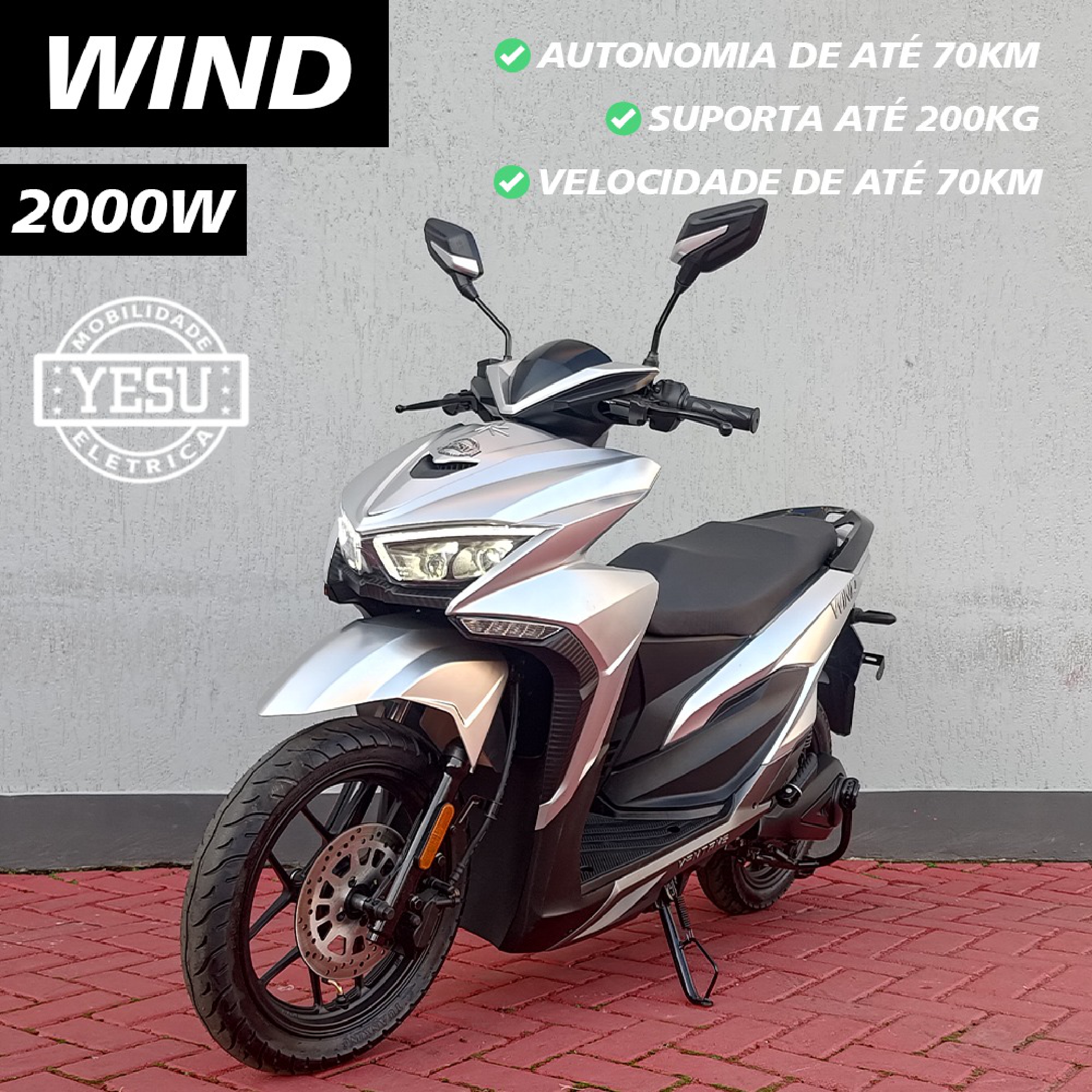 Moto elétrica Wind 2000w scooter Yesu